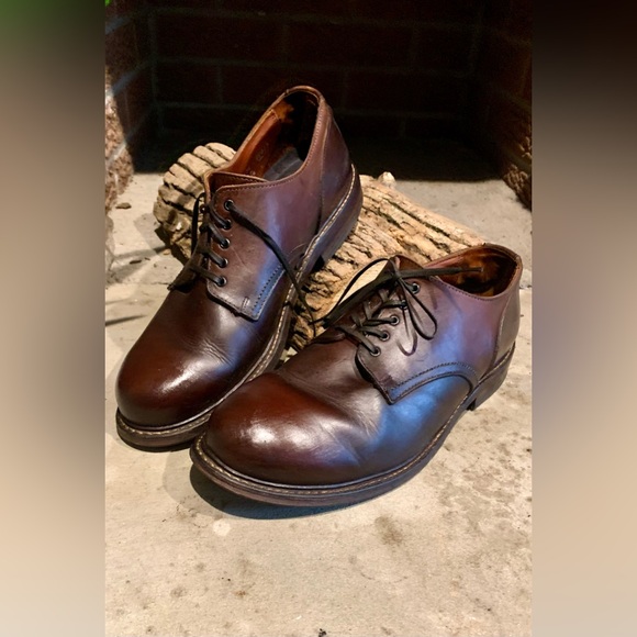 P W Minor Vtg Brown leather Oxfords size 11 1/2 Goodyear Welt Dress Shoes - Picture 10 of 16